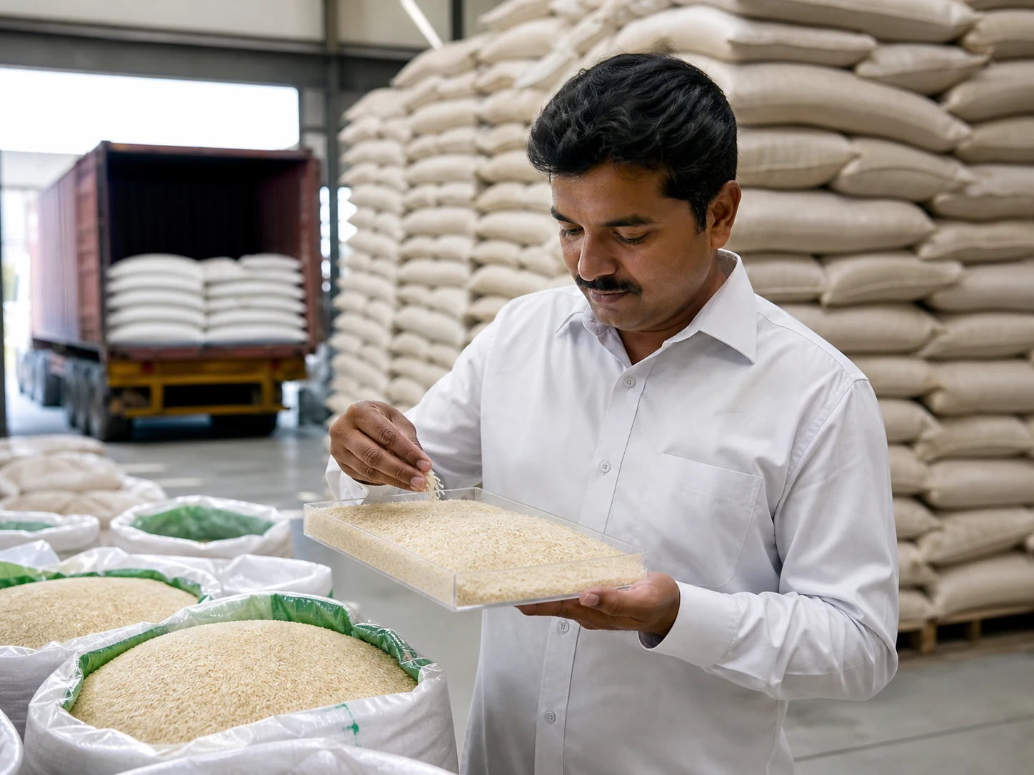 Rice quality inspection before export dispatch