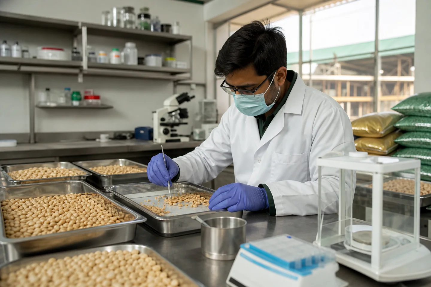 JFT Agro editorial image showing groundnut export quality testing