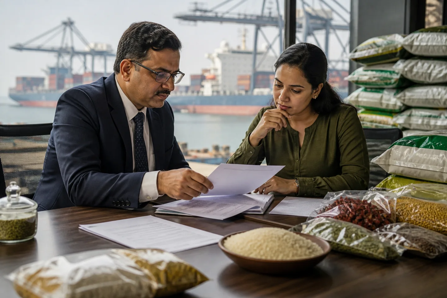 JFT Agro editorial image showing trade finance document review