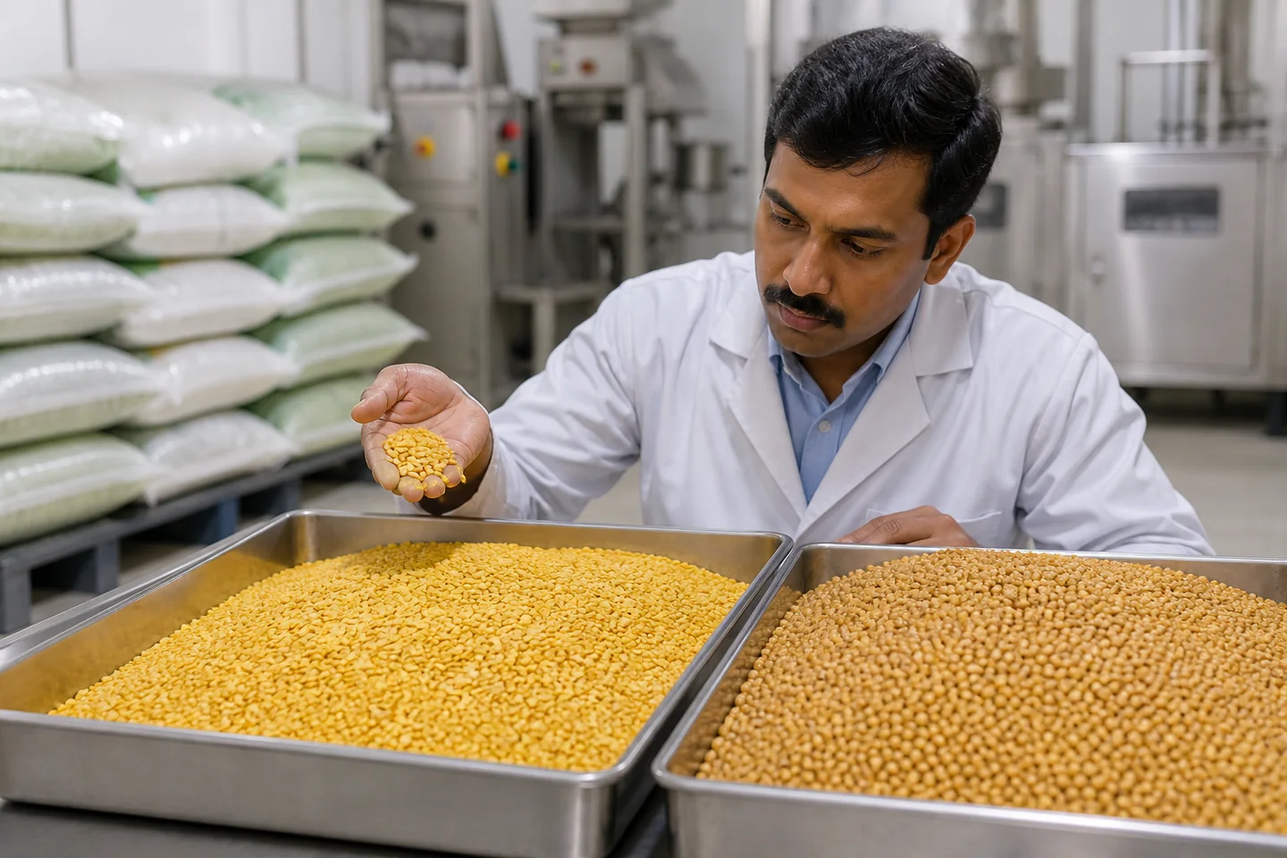 JFT Agro editorial image showing toor dal export grading