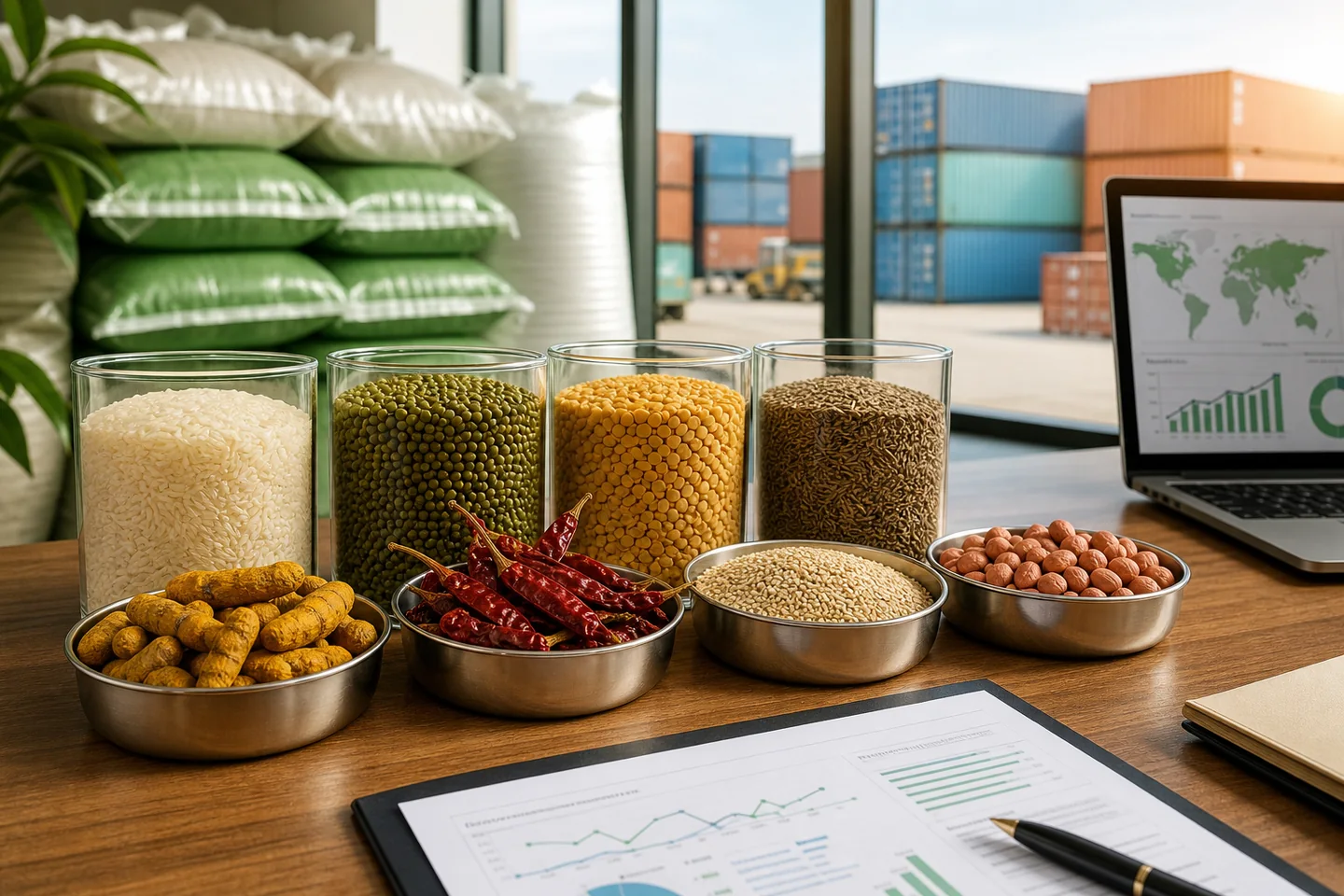 JFT Agro editorial image showing Indian agro commodity trade samples